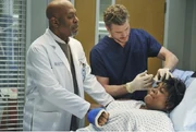 Mark prepares to put stitches in Adele's face