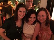 Stacy McKee (R) with fellow writers  and 
