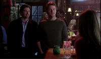 Finn and Derek meet Meredith at Joe's bar.