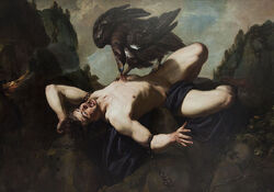 Prometheus am Felsen mit , dem Adler