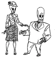 Concept art of Manny and Meche by Peter Tsaykel