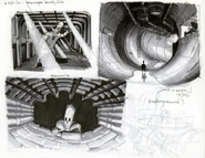 Concept art of Manny in the sewer system by Peter Chan