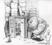 Concept art of Glottis, featuring Manny by Peter Chan