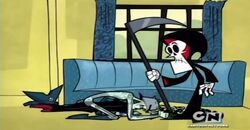 Lord Pain begging Grim to take him as a servant.