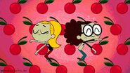 Image Kate and Allie dancing with cherries