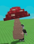 A Player holding the Evo Mushroom III.