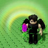 A player holding a Rainbow Thornspire seed.