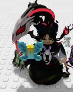 A player holding a Gold Frostwing seed.