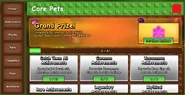 The Core Pets Achievements section of the Garden Guide's UI.