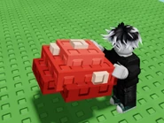 A Player holding the Evo Mushroom IV.