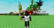 A player holding a safari totem charm