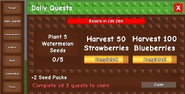 Daily Quest section of the Garden Guide's UI, before the part 2 update of the Fairy Event.