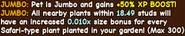 The stats of the Pet Mutation Shard JUMBO