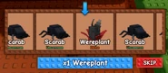 Player rolling a Wereplant in the Spooky Chest.