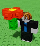 A player holding a Buttercup produce.