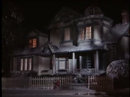 The house covered in snow