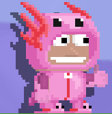 A player wearing an Axolotl Hood, Axolotl Onesie, and Axolotl Slippers