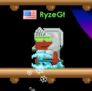 A player with the Axe Of Winter equipped