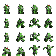 The sprites of the robot version of the Go-Go-Growformer!.