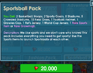 Sportsball Pack's purchase screen