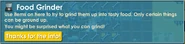Food Grinder's dialog box