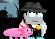 A player wearing an Axolotl Leash