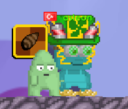 A player wearing the Haunted Synthoid