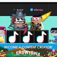 Players wearing the Tiktok Creator and Content Creator Badges