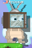 A player wearing TV Head.