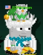 A player equipping the Snowmobile