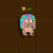 A player equipping the Raver Hair.