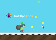 A player punching while equipping a Present Goblin Home Edition