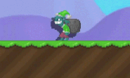 A player with the Present Goblin Home Edition equipped