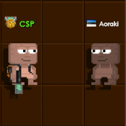 Shooting another player with the T-Shirt cannon equipped