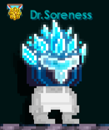 A player wearing the Diamond Warrior Helm