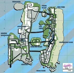 Map of Grand Theft Auto: Vice City Stories.