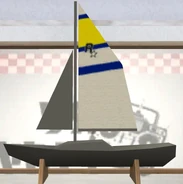 A sailboat with the Rockstar logo.