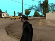 Mr. Trenchcoat strolling in Fort Carson.