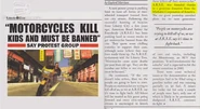 The newspaper story about the motorcycles. Note the highlighted section, which is where Maibatsu are mentioned.