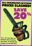 A chainsaw advertisement.