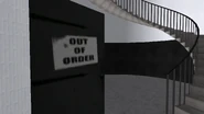 The out of order sign.