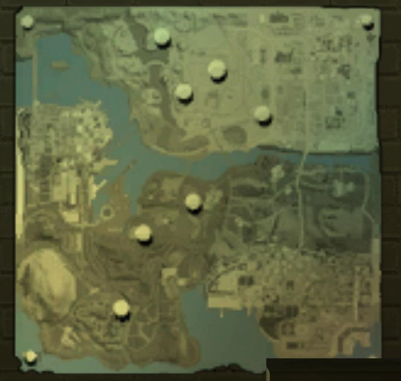 san andreas map with locations