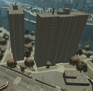 Социальное жильё (проджект) в Южном Бохане. В нижнем правом углу можно увидеть общественный центр западного Бохана, которым владеет Мэнни Эскуэла