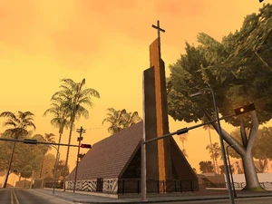 Церковь.png (759 КБ) Церковь в районе Джефферсон. В отличие от Вайс-Сити, в штате Сан-Андреас много культовых сооружений