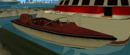 Le Speeder amarré au yacht du Colonel Cortez dans GTA Vice City