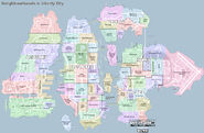 Carte des quartiers de Liberty City.