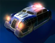 Un rendu 3D d'une voiture de police dans GTA 2.