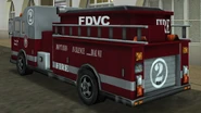 Un camion de pompiers dans GTA Vice City (vue arrière)