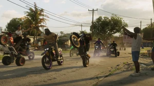 Байкери, які їдуть через Ла-Перль у першому трейлері Grand Theft Auto VI