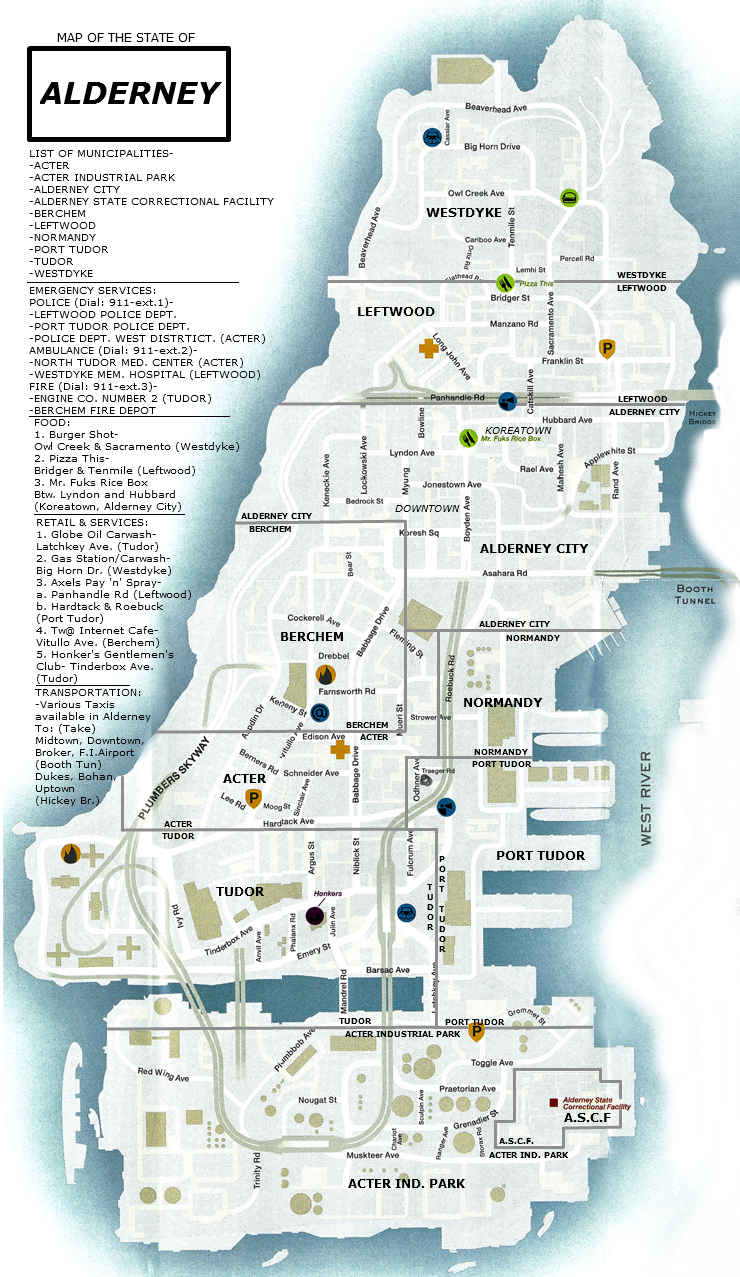 Mapa de carros no GTA 4 - todos os carros em um mapa